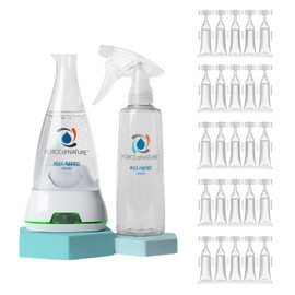 Force of Nature Multi-Purpose Cleaner & Deodorizer Extra Value Bundle - Reusable Bottle, 25 Refills - EPA Registered, Toxin-Free All-Purpose Natural Cleaning Supplies