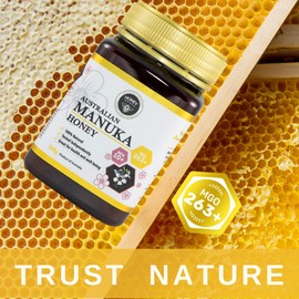 Honey Australia Premium Manuka Honey – Raw Pure MGO 263+ NPA 10+ Wonderful Rich Tasting Certified Manuka Honey For Everyday Health & Wellbeing 17.6 Oz / 500 g