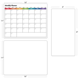 Dry Erase Magnetic Calendar for Refrigerator, 3 Pack- Monthly & Weekly & Daily Planner Magnet Whiteboard for Fridge Wall Door - Shopping, Meal/Menu, to Do List, Family Schedule Planning Board (B)
