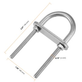 SEUNMUK 6 Set Metal Round U Bolt, M5 × 78mm U Bolt 304 Stainless Steel u Bolts, U Shape Bolts with Hex Nut and Spacer for Attaching Piping Conduit Cable Tube Brackets