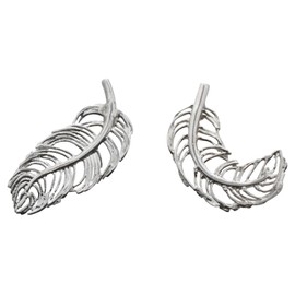 Lily Charmed - 925 Sterling Silver Mismatched Feather Stud Earrings