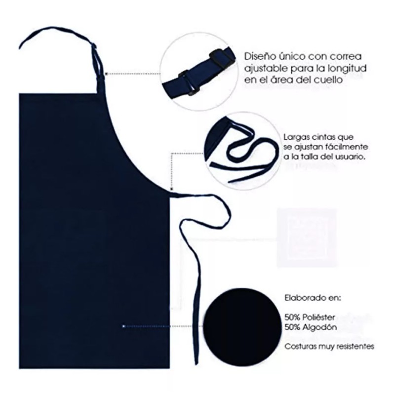 Dilitools Mandil Master Chef Delantal Cocina Mesero Con Peto Dilitools