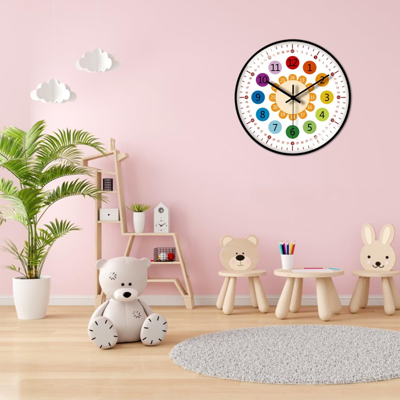 Children's Wall Clock without Ticking Sounds: 30 cm Wall Clock