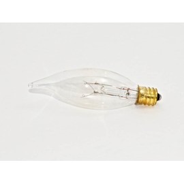 Bulbrite 15W 130V Clear Bent Tip Decorative Bulb, E12 Base
