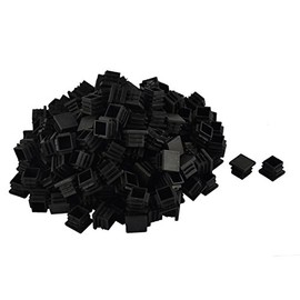 sourcing map Plastic Furniture Table Chair Legs Square Tube Pipe Insert Cap Cover 19 x 19mm 200pcs Black