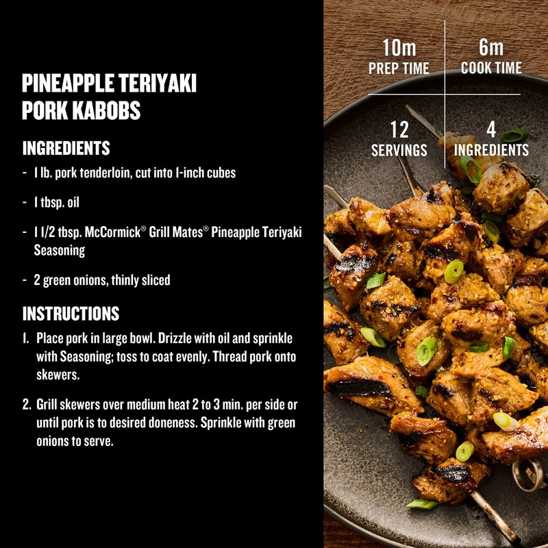 McCormick Grill Mates Seasoning, Pineapple Teriyaki, Grilling Seasoning for Adding