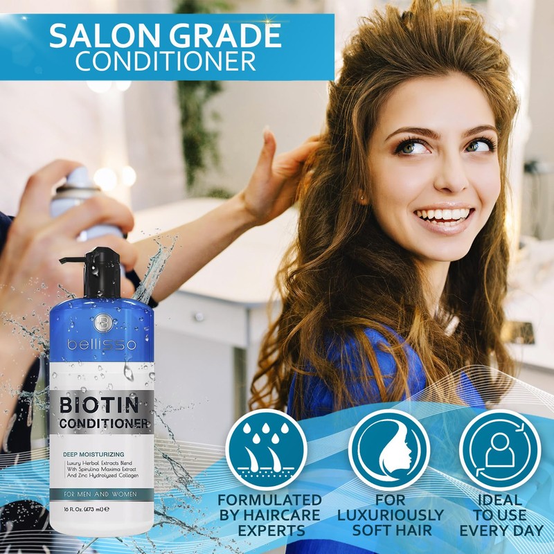BELLISSO Biotin Conditioner - Sulfate Free Hair Thickening Products for