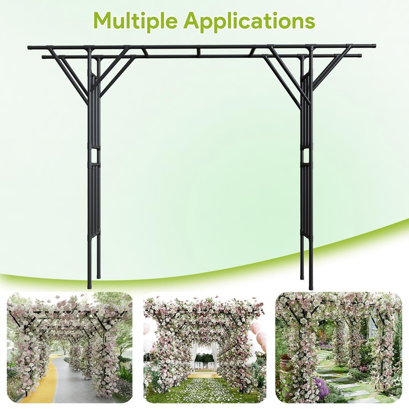 Supersize Flattop Garden Arch, 140.7" L x 106.3" H Garden