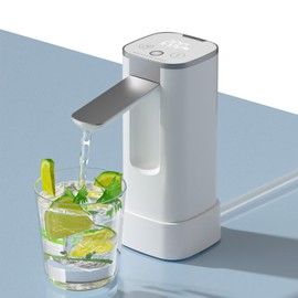OCCULO Dispensador de Agua Eléctrico, Dispensador de Agua Automatico, 3 Niveles de Salida de Agua, Pantalla TáCtil Inteligente, Doble Uso como Mesa y Cubo, Blanco
