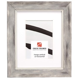 Craig Frames Aristocrat, 20 x 30 Inch Picture Frame Matted to Display a 16 x 24 Inch Photo, White and Silver