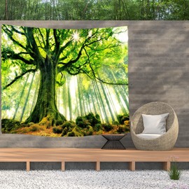 Ulticool Tree Sunlight Trees Nature - Tapestry Poster - 200 x 150 cm - Garden Poster - Large Tapestry - Decoration Accessory for Garden and Living Room