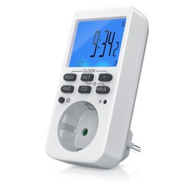 CSL Digital Timer with LCD Display Illuminated 10 Configurable Programmes LED Status Display Random Switching 12 24-Hour Mode Weekly Timer 3680W