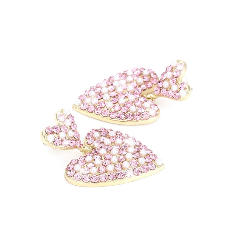 Pink Heart Earrings for Women Valentines Day Gifts for Her