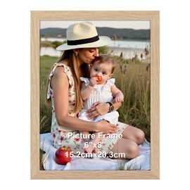 Ditwis 8x6 Photo Frame Wood Colour, Modern Natural Picture Frame for Living Room, Bedroom and Office, Wall or Desk Display
