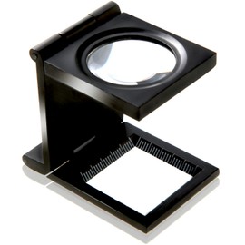PhoenixLoupe Folding Stand Banded Loupe Linen Tester (10x Magnification) Fiber Thread Measurement / Target / Dedicated Case