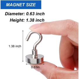 LOVIMAG Strong Magnetic Hooks, 25lbs Magnet Hooks for Cruise Cabin, Strong Magnets with Hooks Cruise Magnetic Hooks Perfect for Hanging,Refrigerator, Kitchen Storage,Classroom Organization -12 Pack