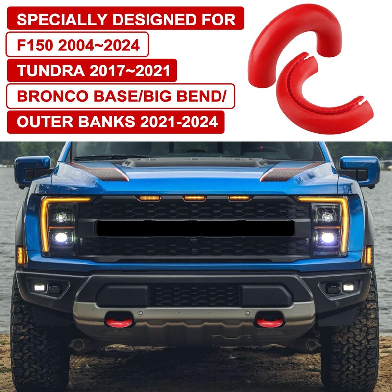 Front Tow Hooks Covers Compatible with 2004-2024 Ford F150, Bronco