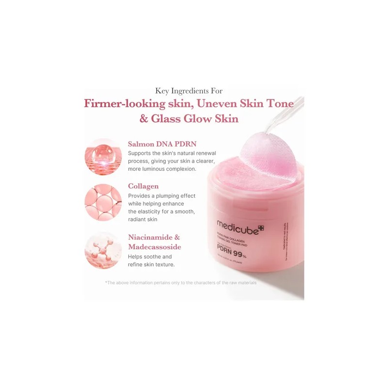 Pdrn Pink Collagen Toning Gel Toner Pads - 70pads