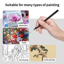 Fine Detail Paint Brushes Set 11pcs, Miniature Painting Brushes Kit for Oil, Acrylic, Models,Watercolor and Gouache, Nylon Hair Paint Brush, Professional Artist Supplies with Ergonomic Handle