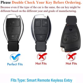 SANRILY Keyless Wine Red 2 Button Key Fob Cover Fit for Benz G Class W463 GLK A B S M AMG Class Metal Leather for Mercedes Key Case Shell with Keychain