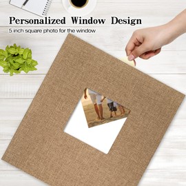 potricher Linen Hardcover Photo Album 4x6 1000 Photos Large Capacity for Family Wedding Anniversary Baby Vacation (Khaki, 1000 Pockets)