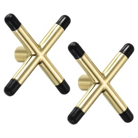 PATIKIL Billiard Bridge Head, 2 Pack Cross Pool Cue Stick Bridge Screw-On Metal Billiard Accessories with Rubber Sleeves for Pool Table, Gold Tone