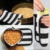 susiyo Classic Black and White Striped Oven Mitts and Potholders
