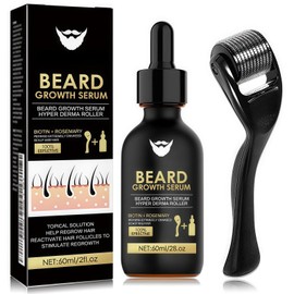 Beard Growth Kit With Roller & Mild Essential Oil - Rapid Beard Growth & Thickening - Beards Grooming Kit For Men - Gifts For Dad