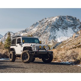 RockTrix RT108 17 inch Wheel Compatible with Jeep Wrangler JK JL 17x9 5x5 Wheels (-12mm Offset, 4.5in Backspace) 5x5 PCD, 71.5mm Bore, Black Wheels, Also fits Gladiator JT Rims