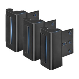 KOVOSCH 3 Pack Home Security Door Lock Reinforcement, Childproof Door Reinforcement Lock Withstand 800 lbs for Inward Swinging Door, Door Security Lock to Prevent Unauthorized Entry, Black