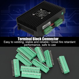 Terminal Block Connector, 12 Pin 2.54 mm Pitch Mount Power Screw Terminal Block Connector, 12 Pin PCB Screw Green Terminal Block Connector, Pack of 10