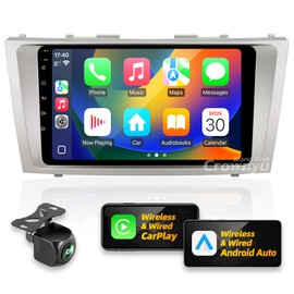 Crownyu for Toyota Camry 2007-2011 Radio Compatible with Wirelessly Carplay Android Auto Upgrade Android Car Stereo Bluetooth Navigation Touchscreen GPS FM Multimedia Player Backup Camera Head Unit