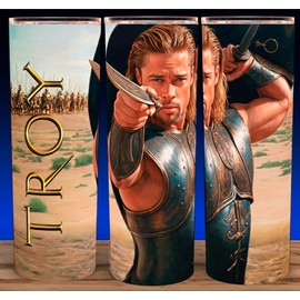 Glow in the Dark Troy 2004 Achilles Painting Movie Cup Mug Tumbler 20oz