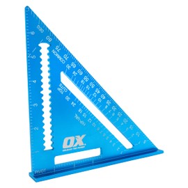 OX Tools Pro Rafter Square 7 Inch, Trim Square, Framing Square, Aluminum, OX-P506503