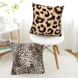 Leopard Print Pillow Covers - 45 X 45CM Leopard Print Covers, 4 PCS Leopard Print Cushion Covers, Soft Cheetah Print Pillow Cases Cushion Covers, Animal Cushion Covers for Living Room Sofa Couch Car
