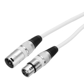 QUARKZMAN XLR Male to XLR Female Cable 1.5 m XLR to XLR Microphone Cable Audio Adapter Cable for Preamp / Speaker Systems White