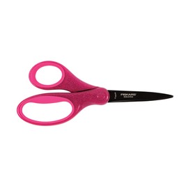 Fiskars Schülerschere, Ab 10 Jahren, Länge: 17 cm, Für Rechts- und Linkshänder, Rostfreie Stahl-Klinge/Kunststoff-Griffe, Pink, Glitter, 1023915