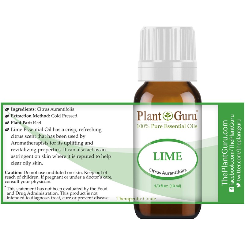 Lime Essential Oil 10 ml 100% Pure Undiluted Therapeutic Grade