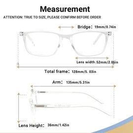 5 Pack Reading Glasses Men Women Spring Hinges Comfortable Glasses for Reading (5 Clear, 0.5)