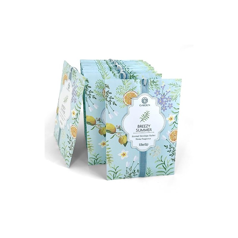Breezy Summer Scented Sachets - 12 Pack, Long-Lasting Home Fragrance