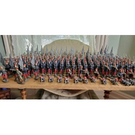 Alte Deutsche Spielfiguren Unfinished 10.5cm 1914 French Infantry lead Toy Soldiers Dan Bohline
