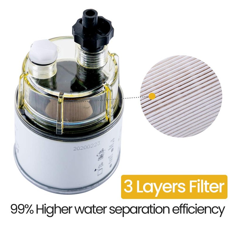R12T Fuel Filter/Water Separator Replacement Spin-on Filter and Water Collection