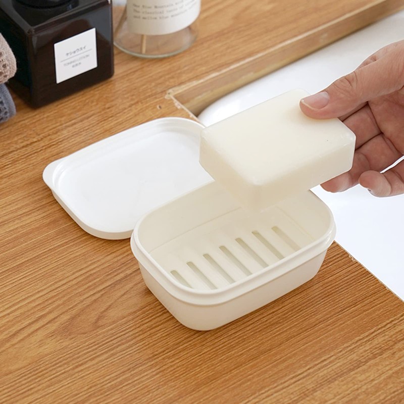 MXY Soap Box, Travel Soap Case with Lid and Drain