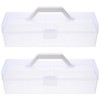 VICASKY Plastic Storage Box, 2pcs Clear Organizer Container with Handle,