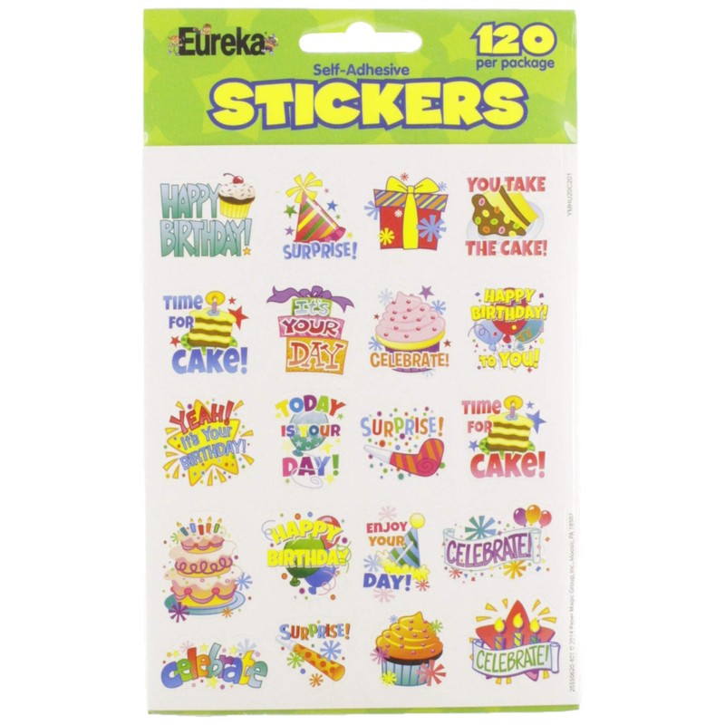 Eureka Birthday Stickers, Theme (655062)