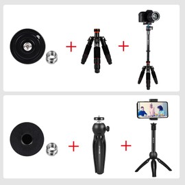 PULUZ DSLR Camera Tripod Legs Extension Pole Metal Extension Pole Tripod Handheld Monopod Extension Rod Gimbal 3/8 1/4 Screw Telescopic Stabiliser Tube