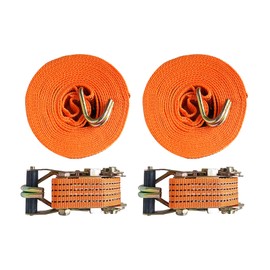 AA Products Heavy Duty Securing Cam Tie Down Ratchet Straps with Double J-Hooks (RS-1005-10 Meter/32.8 Feet x 2 inch - 11000 Lbs) 2 Packs