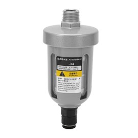Air Compressor Automatic Drain Valve DN15, Pneumatic Mini Filter with Translucent Body, Floating Ball Type Drain Trap, Aluminum Alloy Gas Drainage Valve for Compressed Air Systems