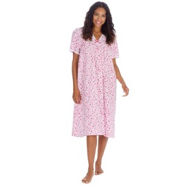 Women’s Open Back Nightie – Soft Touch V-Neck Nightie with Elegant Lace Trim, Ideal for Recovery, Ladies Incontinence Sleepwear, Hospital or Home Care | Easy Dressing Nighty Gown (Pink, 26)
