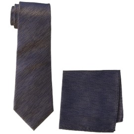 Takakyu 110304733100233 Necktie & Square Set, 100% Silk, Comes with Chief, Gift, Gift, Necktie, Width 3.1 inches (8.0 cm), Men's Business, Brown, Total Length 56.3 inches (143 cm), Brown
